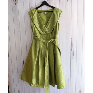 DressBarn Chartreuse Belted Party Dress. #…